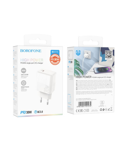 Сетевое Зарядное Устройство Borofone BA77A Insightful PD/QC 30W