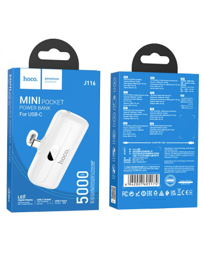 Power Bank Hoco J116 Pocket with digital display Type-C 5000mAh