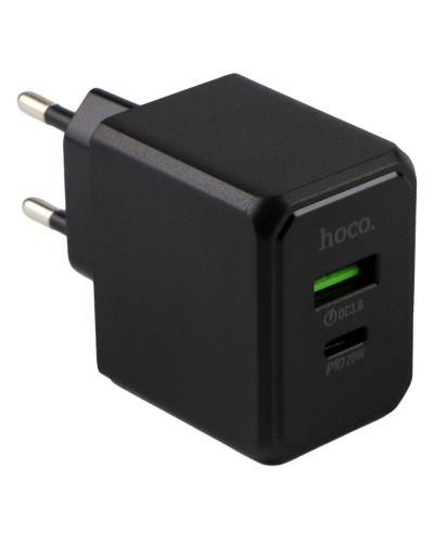Сетевое Зарядное Устройство Hoco CS14A 1USB-C/1USB PD/QC 20W+Type-C to Lightning