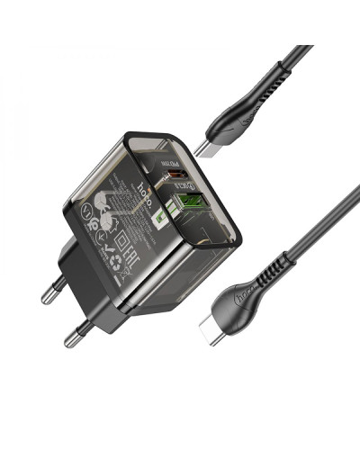 Сетевое Зарядное Устройство Hoco N34 Dazzling PD20W+QC3.0 Type-C to Type-C