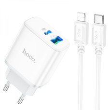 Сетевое Зарядное Устройство Hoco C105A Stage dual port PD20W+QC3.0 Type-C to Lightning