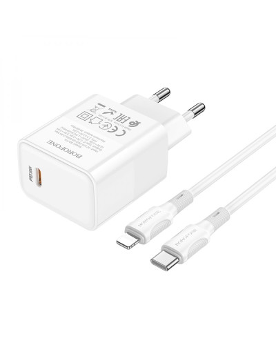 Сетевое Зарядное Устройство Borofone BA77A Insightful PD/QC 30W Type-C to Lightning