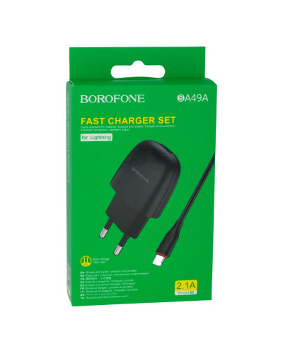 Сетевое Зарядное Устройство Borofone BA49A Lightning 2,1A