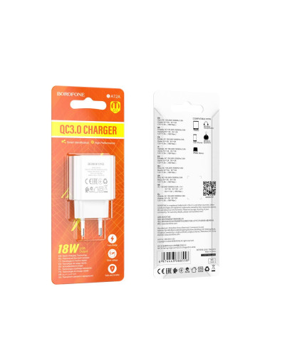 Сетевое Зарядное Устройство Borofone BA72A Spring QC3.0