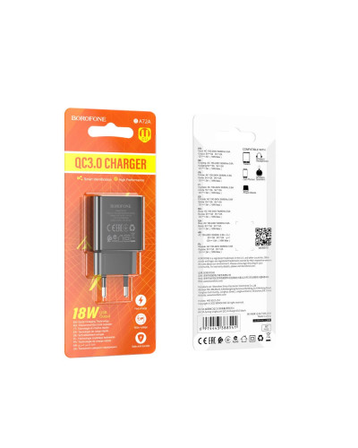 Сетевое Зарядное Устройство Borofone BA72A Spring QC3.0