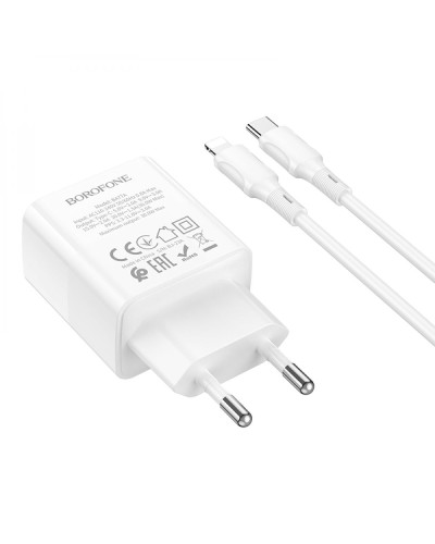 Сетевое Зарядное Устройство Borofone BA77A Insightful PD/QC 30W Type-C to Lightning