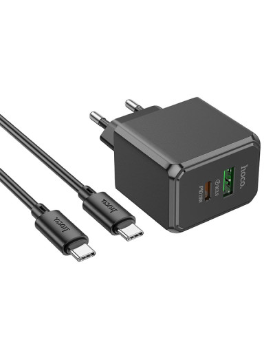 Сетевое Зарядное Устройство Hoco CS14A 1USB-C/1USB PD/QC 20W+Type-C to Type-C