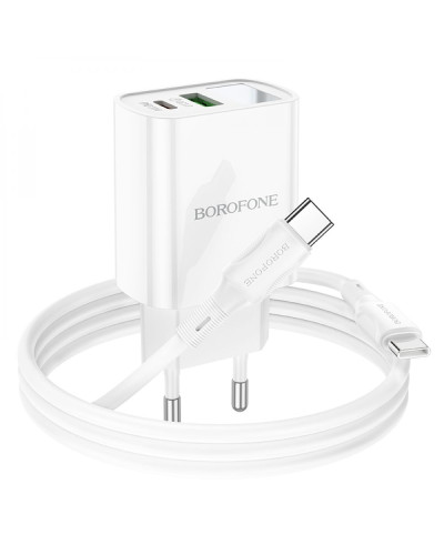 Сетевое Зарядное Устройство Borofone BA78A PD20W+QC3.0 digital display Type-C to Type-C