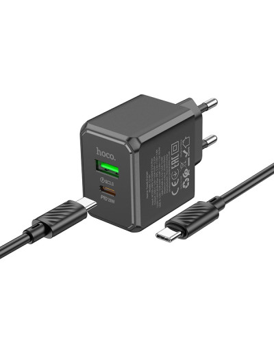 Сетевое Зарядное Устройство Hoco CS14A 1USB-C/1USB PD/QC 20W+Type-C to Type-C
