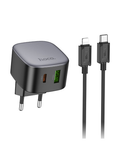 Сетевое Зарядное Устройство Hoco CS32A 1USB-C/1USB PD/QC 20W+Type-C to Lightning