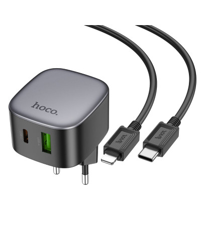 Сетевое Зарядное Устройство Hoco CS32A 1USB-C/1USB PD/QC 20W+Type-C to Lightning