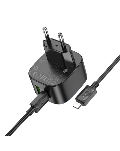 Сетевое Зарядное Устройство Hoco CS32A 1USB-C/1USB PD/QC 20W+Type-C to Lightning
