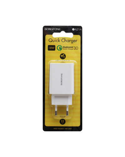 Сетевое Зарядное Устройство Borofone BA21A QC 3.0A 18W