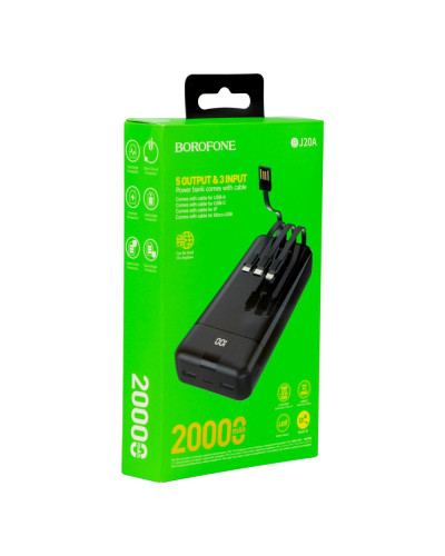 Power Bank Borofone BJ20A Digital display and cable 20000 mAh