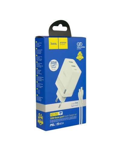 Сетевое Зарядное Устройство Hoco N21 Pro PD30W+QC3.0 Type-C to IP