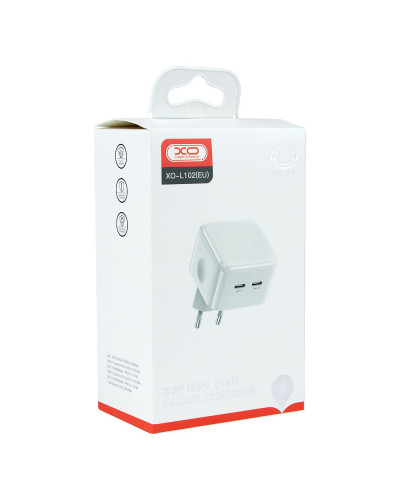 Сетевое Зарядное Устройство XO L102 EU Dual type-C port 35W