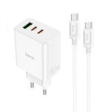 Сетевое Зарядное Устройство Hoco C126A Pure PD+QC 40W(2C1A) Type C to Type C