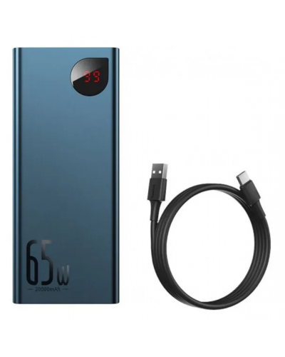 Power Bank Baseus Adaman Metal 65W 20000 mAh Cable USB to Type-C 3A 0.3 (PPIMDA-D)