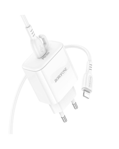 Сетевое Зарядное Устройство Borofone BA81A 1USB-C PD/QC 20W+Type-C to Lightning