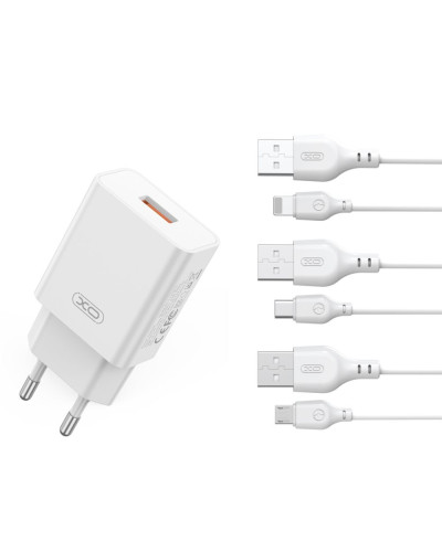 Сетевое Зарядное Устройство XO L127 1USB QC 18W