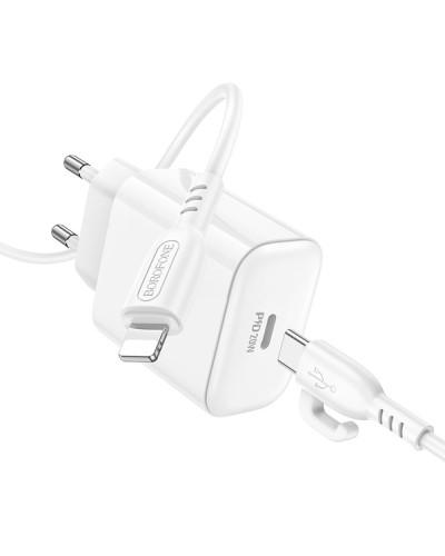 Сетевое Зарядное Устройство Borofone BA81A 1USB-C PD/QC 20W+Type-C to Lightning