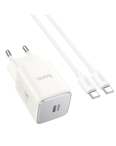 Сетевое Зарядное Устройство Hoco N43 1USB-C PD/QC 30W GAN Type-C to Type-C