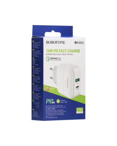 Сетевое Зарядное Устройство Borofone BA46A PD + QC3.0