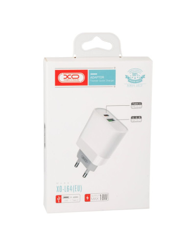 Сетевое Зарядное Устройство XO L64 PD 18W+QC3.0