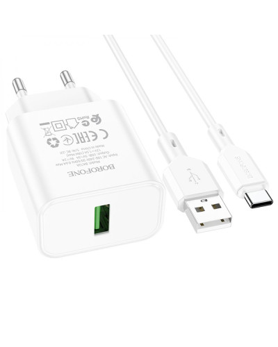 Сетевое Зарядное Устройство Borofone BA72A Spring QC3.0 Type-C