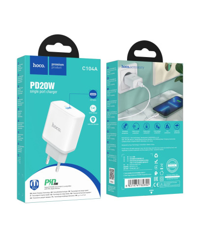 Сетевое Зарядное Устройство Hoco C104A Stage single port PD20W