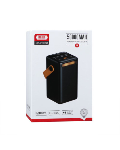 Power Bank XO PR168 with carrying handle, emergency lighting QC22.5W/PD20W 50000 mAh мятая упаковка