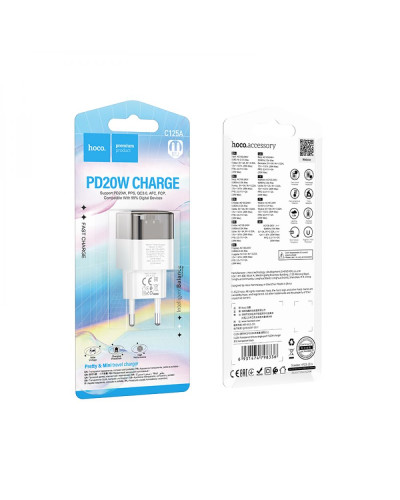 Сетевое Зарядное Устройство Hoco C125A Transparent PD20W/QC