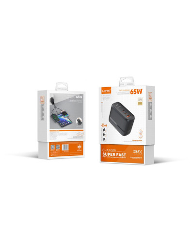 Сетевое Зарядное Устройство LDNIO Q366 GAN 65W Type C-Type C