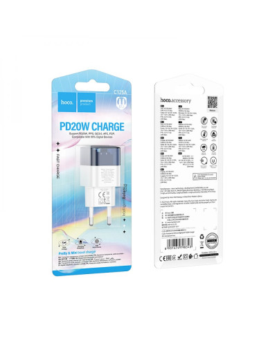 Сетевое Зарядное Устройство Hoco C125A Transparent PD20W/QC