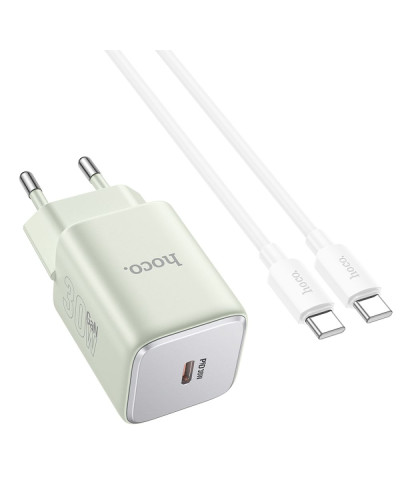 Сетевое Зарядное Устройство Hoco N43 1USB-C PD/QC 30W GAN Type-C to Type-C