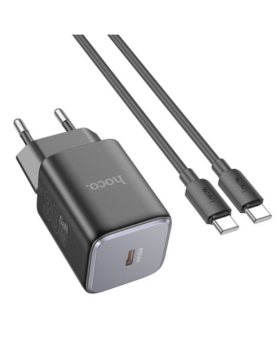 Сетевое Зарядное Устройство Hoco N43 1USB-C PD/QC 30W GAN Type-C to Type-C