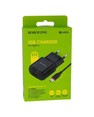 Сетевое Зарядное Устройство Borofone BA48A Type-C 2.1A Мятая упаковка