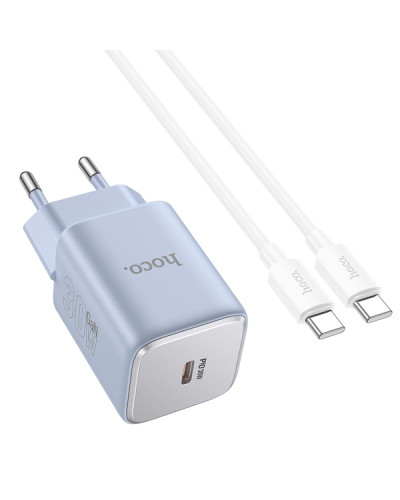 Сетевое Зарядное Устройство Hoco N43 1USB-C PD/QC 30W GAN Type-C to Type-C