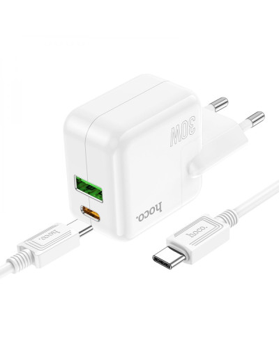 Сетевое Зарядное Устройство Hoco C111A Lucky PD30W+QC3.0 Type-C to Type-C