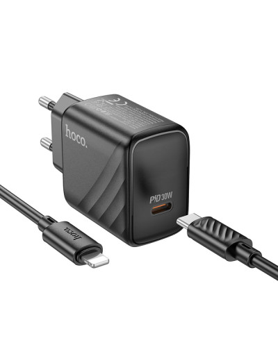 Сетевое Зарядное Устройство Hoco CS22A 1USB-C PD/QC 30W+Type-C to Lightning