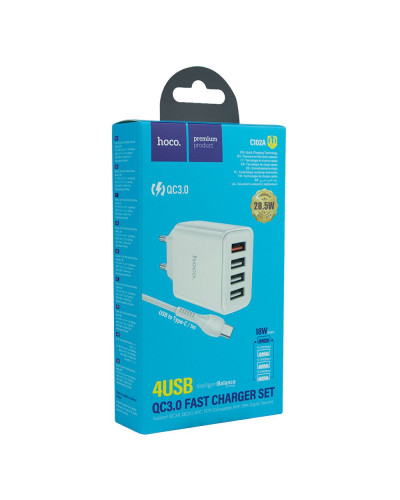 Сетевое Зарядное Устройство Hoco C102A Fuerza QC3.0 28.5W Type C