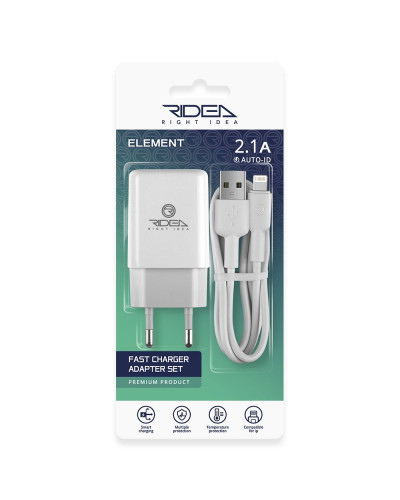 Сетевое Зарядное Устройство Ridea RW-11311 Element Lightning 2.1 A