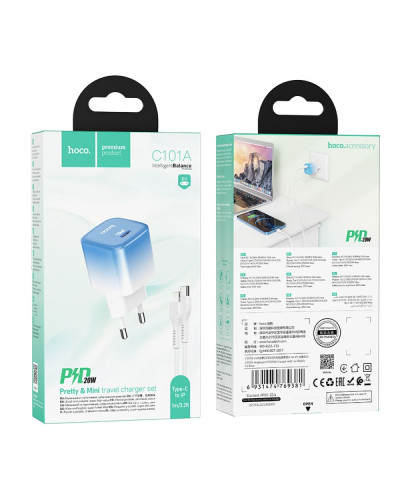 Сетевое Зарядное Устройство Hoco C101A PD20W Type-C to Lightning