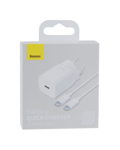 Сетевое Зарядное Устройство Baseus PD+Type-C 25W TZCCSUP-L Мятая упаковка