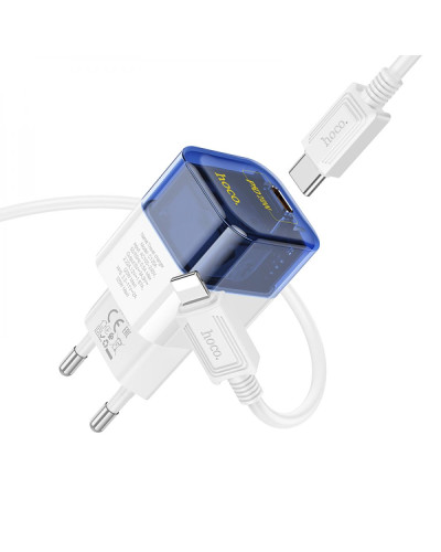 Сетевое Зарядное Устройство Hoco C125A Transparent PD20W/QC Type-C to Lightning