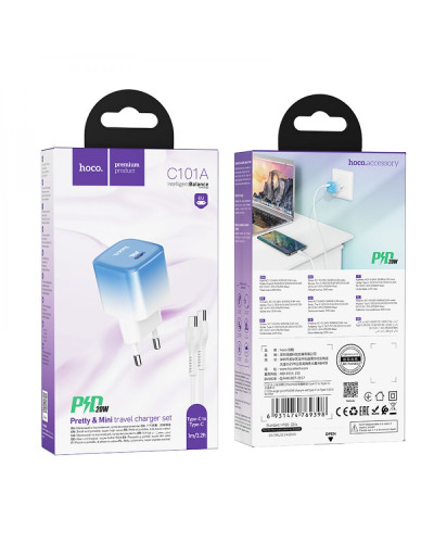 Сетевое Зарядное Устройство Hoco C101A PD20W Type-C to Type-C