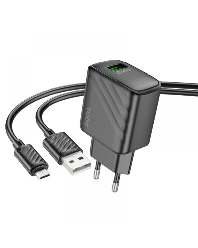Сетевое Зарядное Устройство Hoco CS21A 1USB QC 18W+USB to Micro