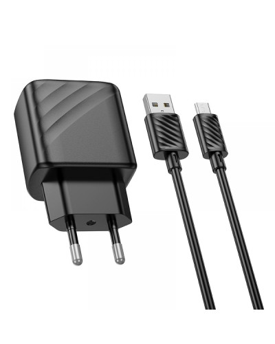 Сетевое Зарядное Устройство Hoco CS21A 1USB QC 18W+USB to Micro