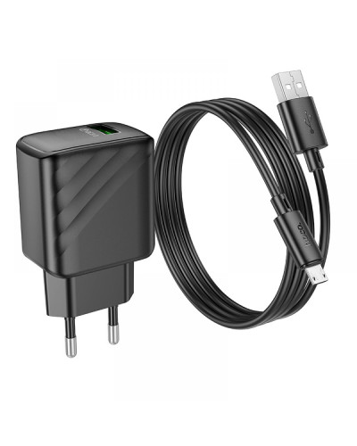 Сетевое Зарядное Устройство Hoco CS21A 1USB QC 18W+USB to Micro