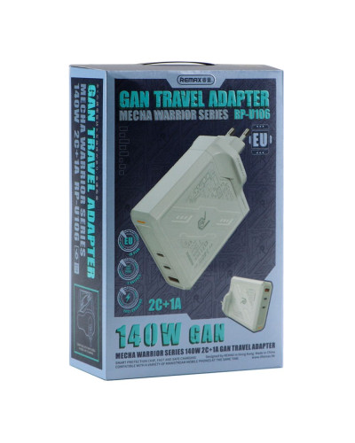 Сетевое Зарядное Устройство Remax RP-U106 140W 2C+1A GaN